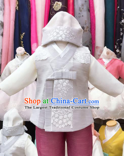 Korean Folk Dance Garment Costume Traditional Children Hanbok Outfits Boy Stage Performance Clothing