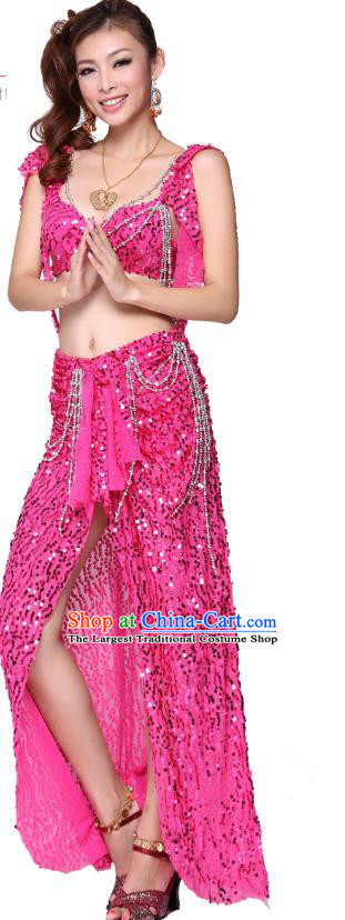 Asian Raks Sharki Dancewear Indian Oriental Dance Rosy Uniforms Belly Dance Performance Costumes