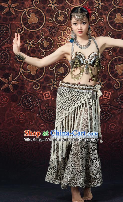 Asian Belly Dance Performance Costumes Indian Oriental Dance Bra and Skirt Uniforms