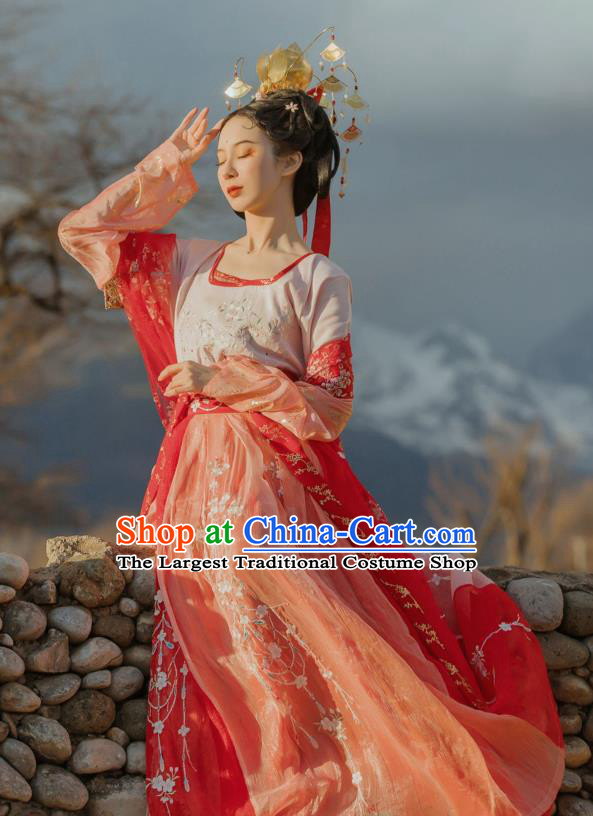 China Ancient Court Lady Hanfu Dress Traditional Tang Dynasty Historical Clothing