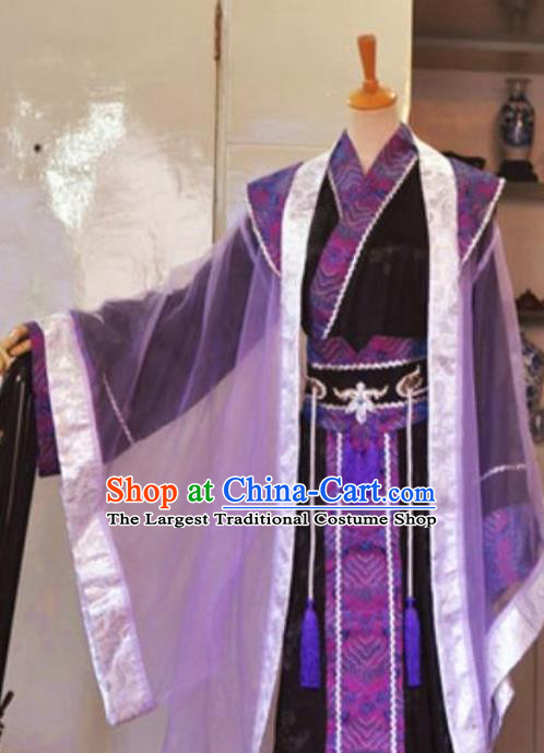 Chinese Jin Dynasty King Garment Costumes Ancient Monarch Hanfu Clothing Drama Cosplay Prince Black Apparels