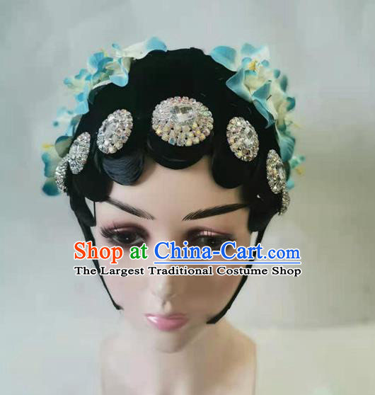 Chinese Traditional Stage Performance Wigs Hair Accessories Beijing Opera Headwear Classical Dance Headdress