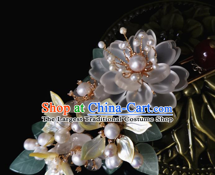 China Traditional Hanfu Hair Accessories Ancient Palace Lady Hairpin Ming Dynasty Pearls Hair Stick