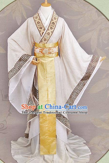 China Qin Dynasty Prince Garment Costumes Traditional Cosplay Swordsman Fu Su Hanfu Clothing Ancient Noble Childe Apparels