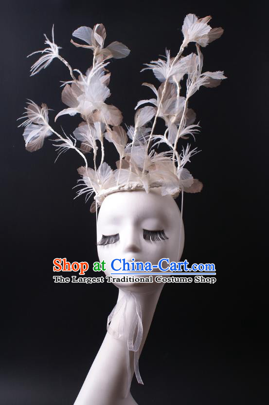 Top Rio Carnival Decorations Halloween Cosplay Hair Accessories Stage Show Silk Flowers Hair Crown Baroque Giant Headdress