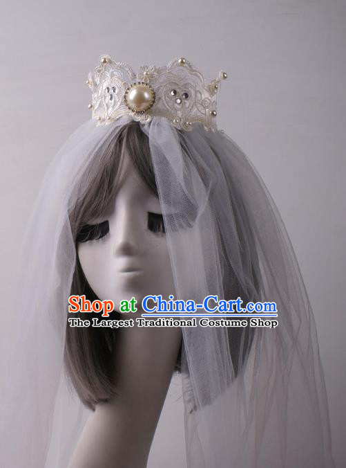 Top Baroque Bride Giant Headdress Rio Carnival Decorations Halloween Cosplay Princess Pearls Headwear Stage Show Royal Crown