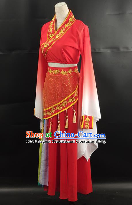 Top Chinese Woman Swords Dance Garment Costume Traditional Hanfu Dance Performance Clothing Classical Dance Rosy Dress