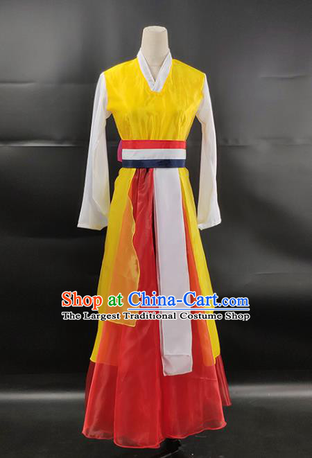 China Korean Minority Folk Dance Dress Ethnic Female Drum Dance Garments Korea Nationality Stage Performance Clothing