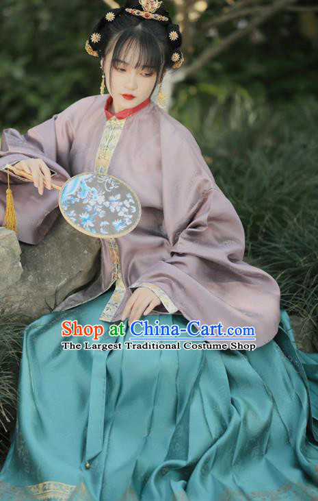 China Ming Dynasty Noble Lady Historical Garments Clothing Ancient Court Infanta Hanfu Dress for Women