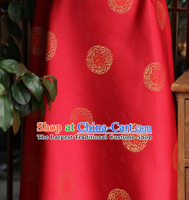 Chinese Traditional Tang Suit Jacquard Drapery Silk Fabric Classical Lucky Pattern Song Brocade Red Tapestry Cloth