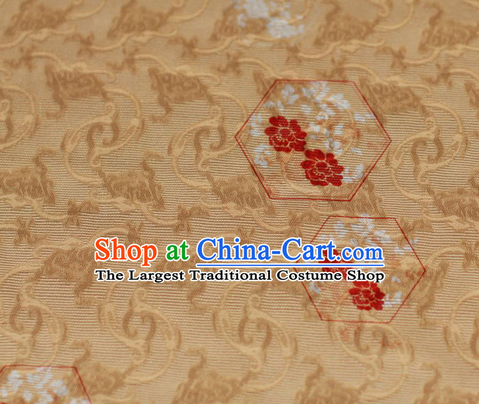 Chinese Jacquard Tapestry Material Traditional Tang Suit Drapery Golden Silk Fabric Classical Clouds Pattern Brocade Cloth