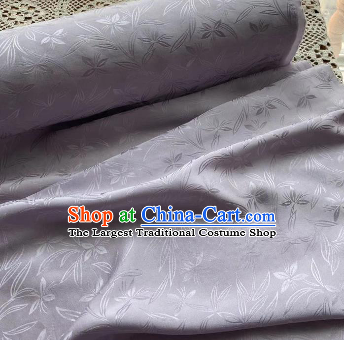 Chinese Traditional Hanfu Dress Drapery Violet Silk Fabric Classical Orchids Pattern Brocade Cloth Jacquard Tapestry Material