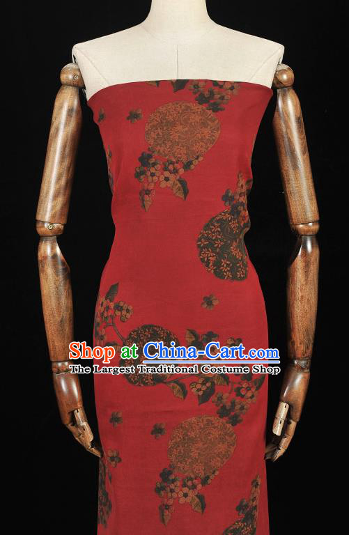 Chinese Traditional Pattern Wedding Dress Fabric Cheongsam Red Silk Cloth High Quality Gambiered Guangdong Gauze