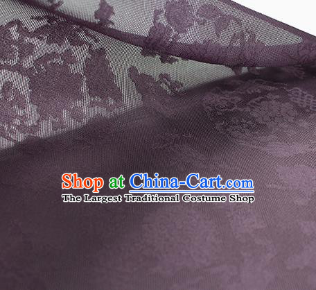 Chinese Jacquard Tapestry Material Traditional Cheongsam Drapery Purple Silk Fabric Classical Pattern Brocade Cloth