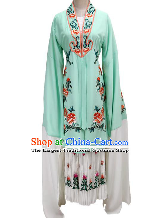 Chinese Shaoxing Opera Noble Lady Garment Beijing Opera Actress Clothing Traditional Peking Opera Diva Light Blue Cape