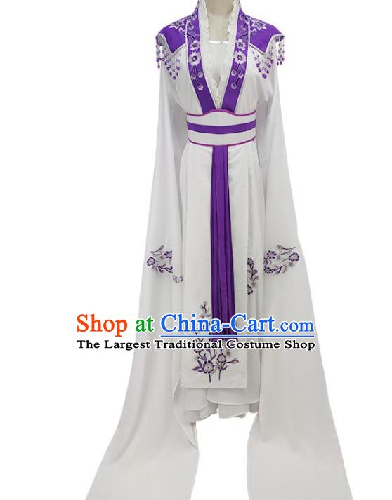 Traditional Chinese Beijing Opera Young Beauty Clothing Peking Opera Hua Tan White Dress Garments