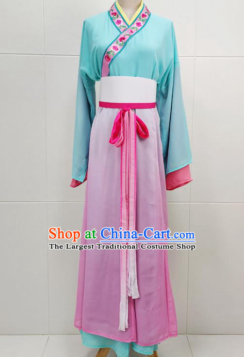 Chinese Beijing Opera Servant Girl Clothing Traditional Shaoxing Opera Young Lady Dress Garments