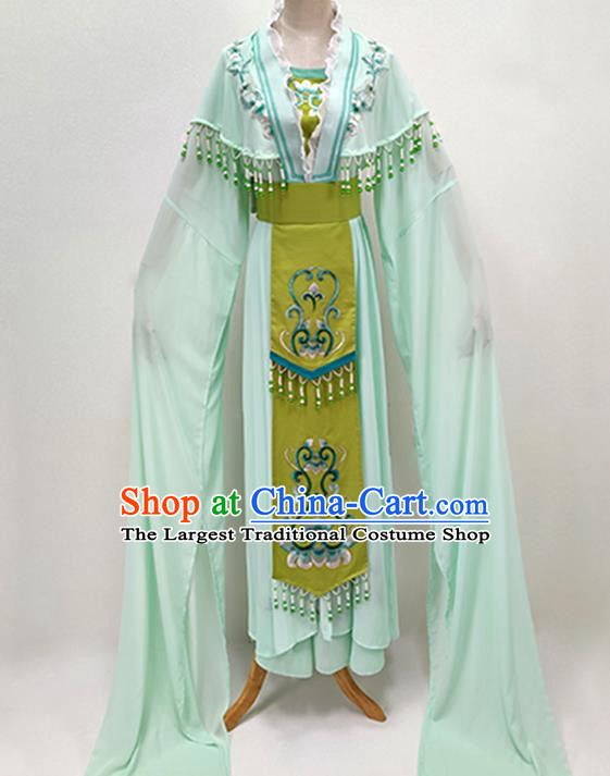 Chinese Shaoxing Opera Noble Lady Garment Beijing Opera Diva Clothing Traditional Peking Opera Hua Tan Green Dress