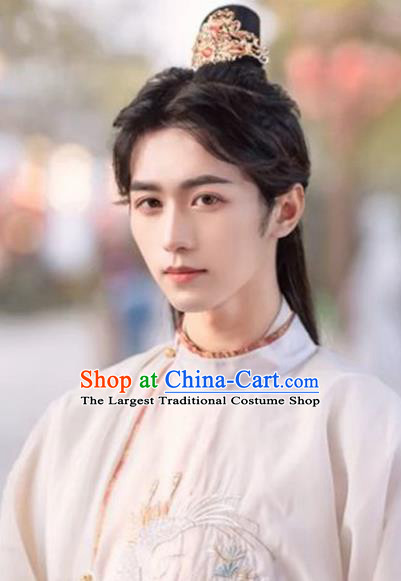 Chinese Ancient Noble Childe Headdress Tang Dynasty Prince Toupee Hairpieces Cosplay Drama Swordsman Black Wigs