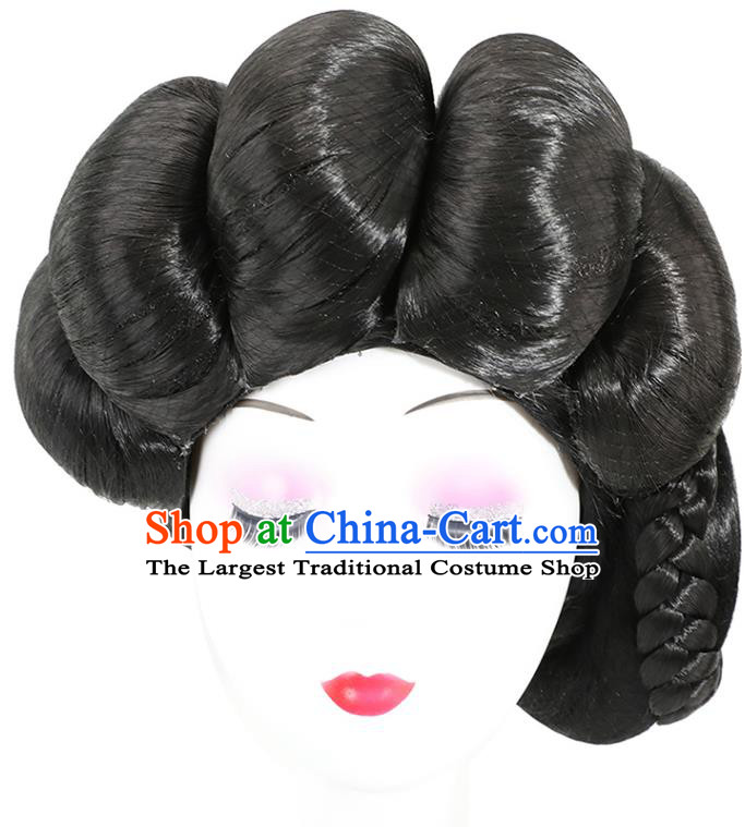 China Traditional Hair Accessories Ancient Imperial Consort Wigs Tang Dynasty Geisha Chignon Hairpieces