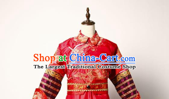 Chinese Qing Dynasty Empress Red Imperial Robe Apparels Ancient King Clothing Drama Ruyi Royal Love in the Palace Cosplay Qian Long Garment Costume