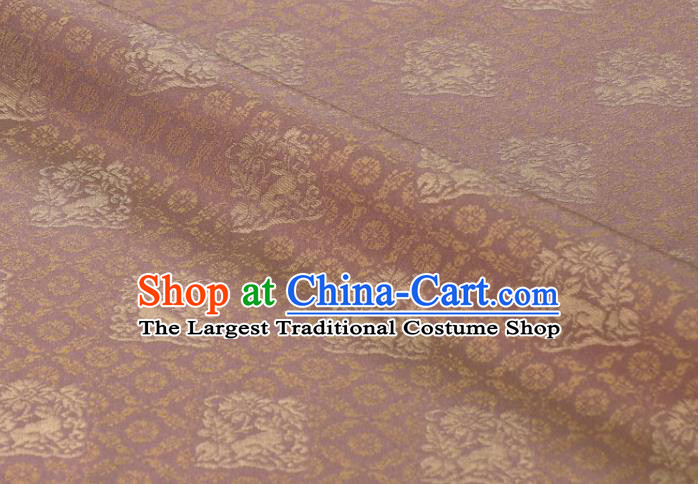 Japanese Kyoto Pink Brocade Fabric Nishijin Tapestry Classical Rabbit Pattern Damask Traditional Kimono Satin Cloth