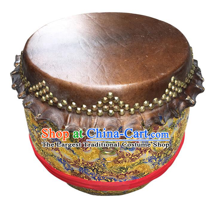 Handmade Chinese Traditional Lion Dance Drum Folk Dance Stage Property New Year Cowhide Drum