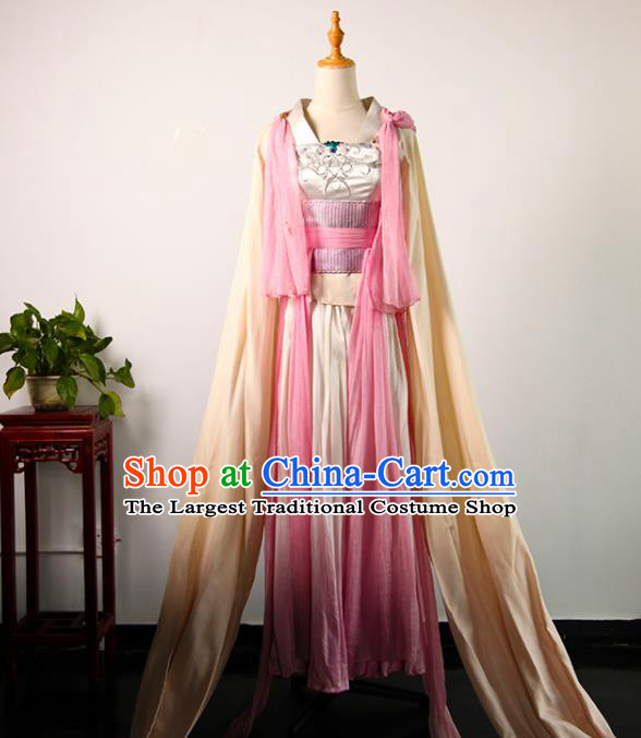 China Ancient Fairy Dance Hanfu Dress Qin Dynasty Palace Beauty Garments Traditional Drama A Terracotta Warrior Mei Jiang Clothing