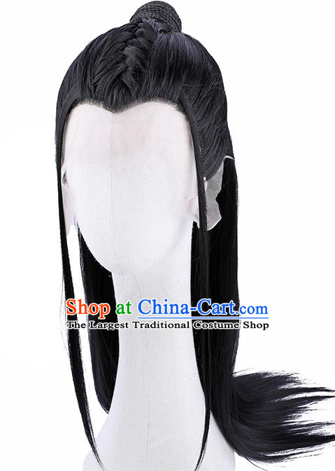 Handmade Chinese Tang Dynasty Childe Wigs Ancient Young Swordsman Headwear Drama Blaze as A Song Lei Jinghong Chignon