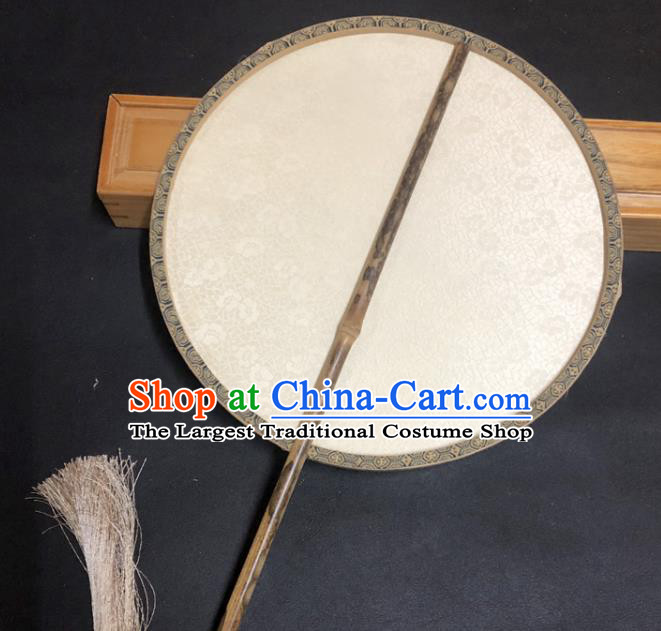 China Handmade Circular Fan Ancient Hanfu Fans Traditional Cultural Dance Fan Vintage Silk Palace Fan