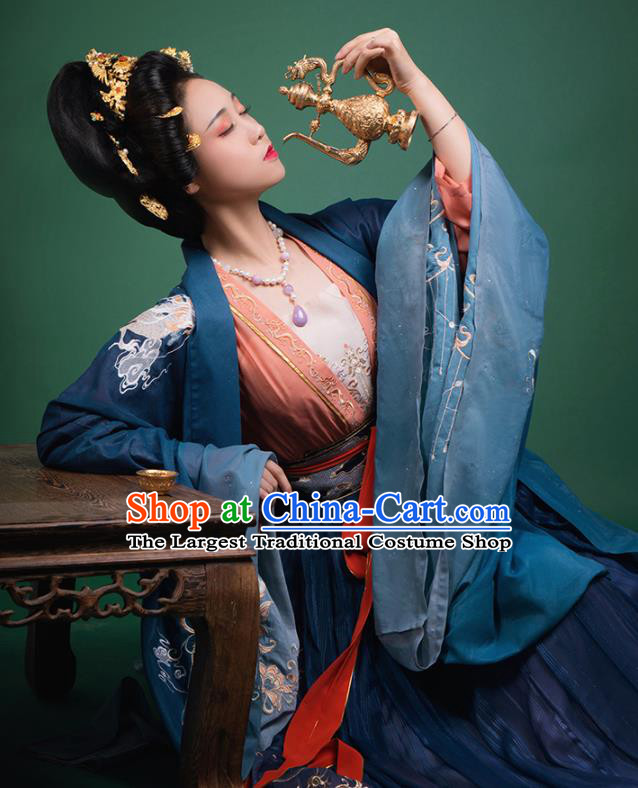 China Tang Dynasty Empress Hanfu Dress Ancient Historical Garment Clothing Traditional Court Beauty Apparels Complete Set