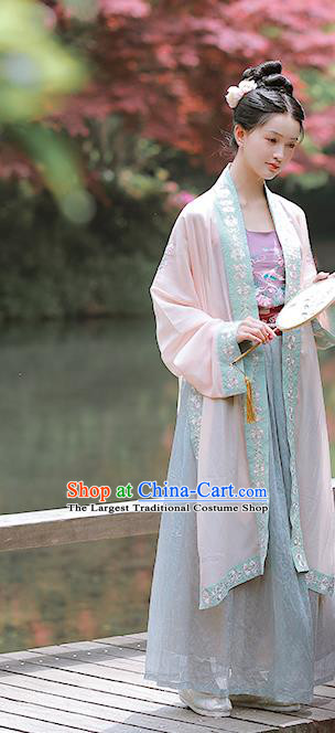 China Traditional Hanfu Apparels Song Dynasty Young Woman Hanfu Dress Ancient Country Lady Historical Garment Clothing