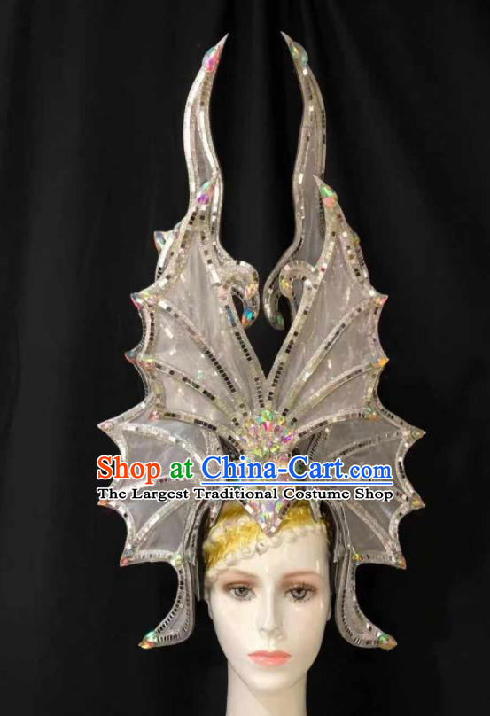 Handmade Rio Carnival Headdress Deluxe Hair Accessories Halloween Stage Show Royal Crown Brazil Parade Giant Headpiece