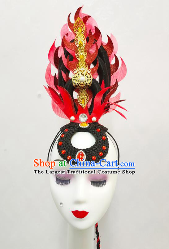 Chinese Opening Dance Hairpieces Woman Classical Dance Wigs Chignon Spring Festival Gala Stage Performance Hair Accessories