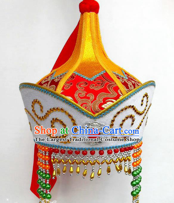 Chinese Mongol Nationality Female Tassel Hat Ethnic Dance Performance Headdress Mongolian Minority Headwear