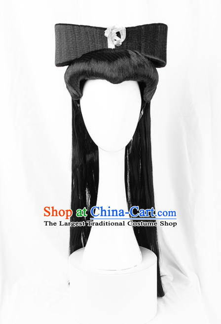 Chinese Drama Madam White Snake Bai Suzhen Hairpieces Traditional Hanfu Wigs Chignon Ancient Goddess Headdress