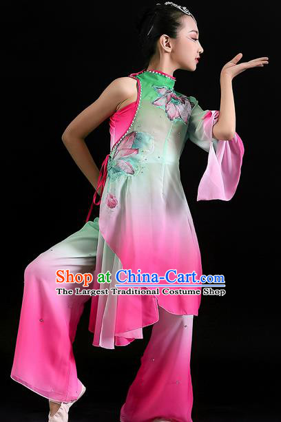 China Classical Dance Uniforms Children Lotus Dance Dress Girl Performance Clothing Umbrella Dance Garment