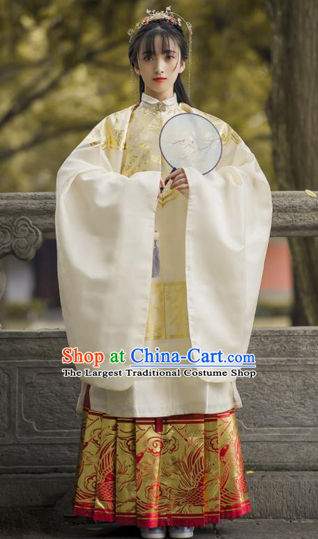 China Ancient Patrician Woman Garment Costumes Ming Dynasty Historical Clothing Traditional Hanfu Dresses