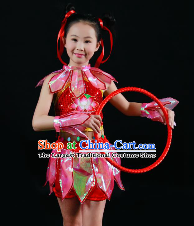 China Lotus Dance Outfits Children Classical Dance Costumes Stage Performance Dancewear Ne Zha Dance Clothing