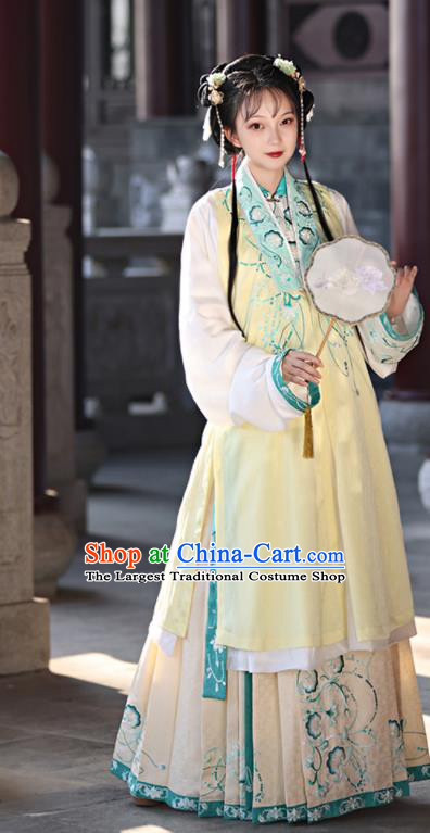 China Ming Dynasty Noble Beauty Historical Clothing Traditional Female Hanfu Dress Ancient Wealthy Lady Garment Costumes Full Set