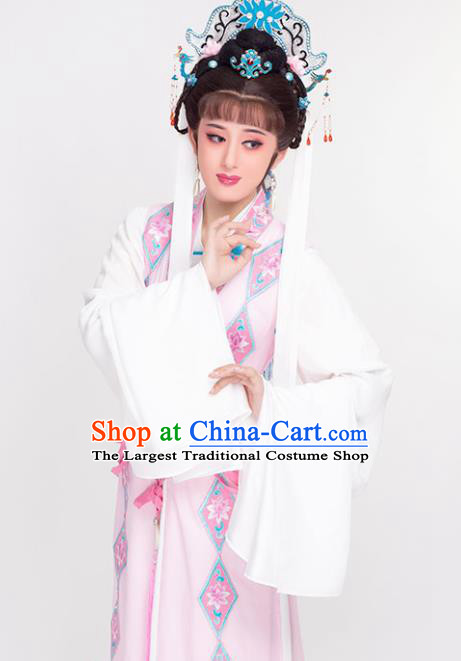 Chinese Yue Opera Diva Clothing Ancient Taoist Nun Pink Dress Beijing Opera Hua Tan Garment Costumes