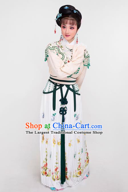 China Ancient Princess Dress Huangmei Opera Young Lady Garment Costume Peking Opera Hua Tan Clothing