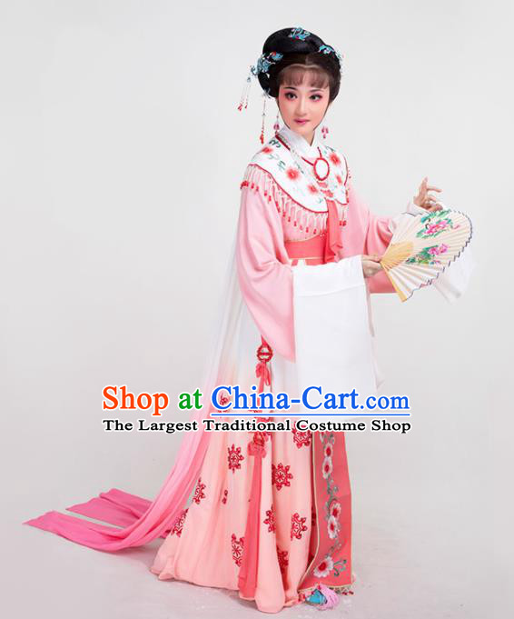 China Peking Opera Actress Clothing Ancient Noble Lady Pink Dress Yue Opera Diva Garment Costumes