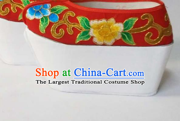 China Yue Opera Scholar Red Shoes Traditional Peking Opera Xiaosheng Shoes Beijing Opera Niche Embroidered Shoes