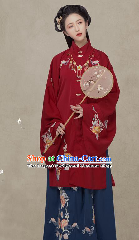 China Traditional Historical Clothing Ancient Noble Lady Garment Costumes Ming Dynasty Patrician Female Hanfu Dress