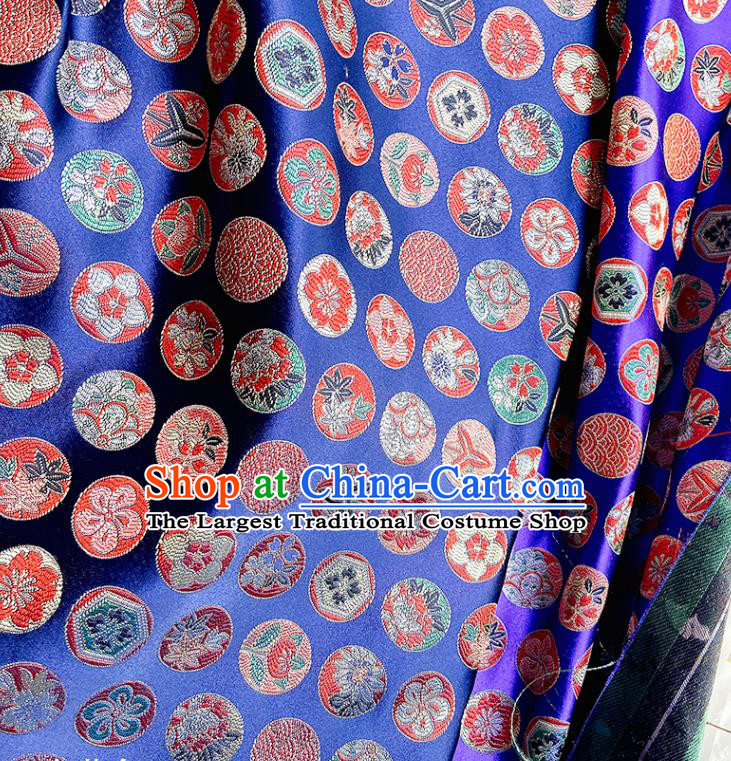 China Classical Pattern Satin Tapestry Traditional Hanfu Silk Fabric Wedding Dress Royalblue Brocade Tang Suit Damask