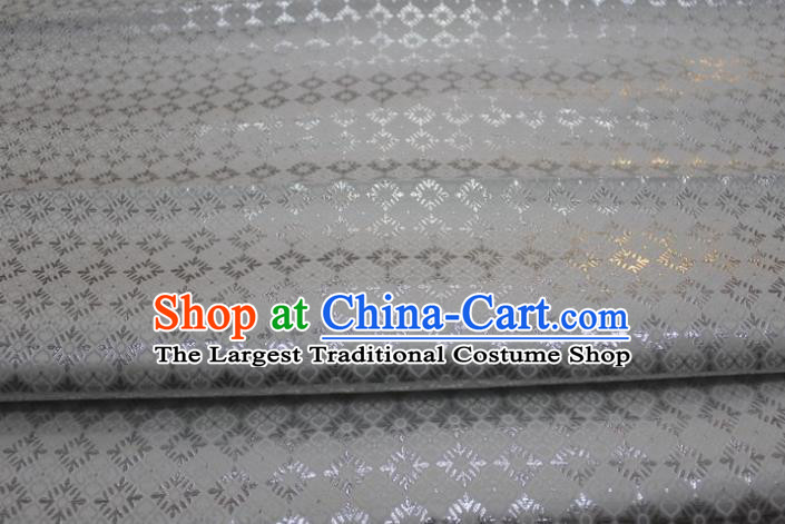 China Classical Pattern White Tapestry Material Traditional Silk Fabric Jacquard Brocade Mongolian Robe Satin Damask