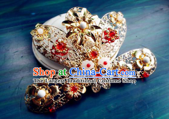 China Ancient Queen Golden Hairpin Drama Legend of Miyue Wei Yan Headpiece Traditional Warring States Period Princess Hair Stick