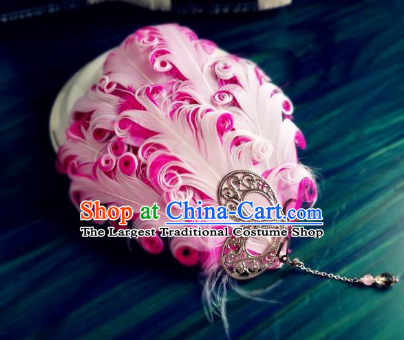 Chinese Traditional Hanfu Hair Clasp Hair Accessories Ancient Princess Pink Feather Hairpin