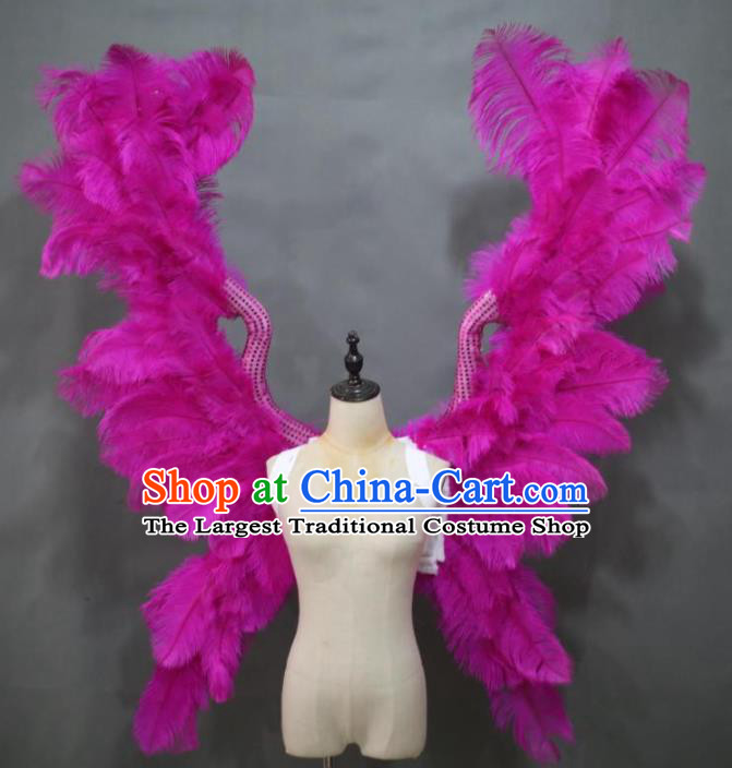 Custom Catwalks Butterfly Wings Cosplay Angel Giant Accessories Miami Stage Show Deluxe Rosy Feather Wings Christmas Performance Props